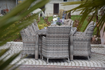 Esstischgruppe.Polyrattan Gartentisch Sitzgruppe WT-4022.C58  230cm Tisch