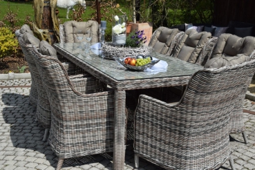 Esstischgruppe.Polyrattan Gartentisch Sitzgruppe WT-4022.C58  230cm Tisch