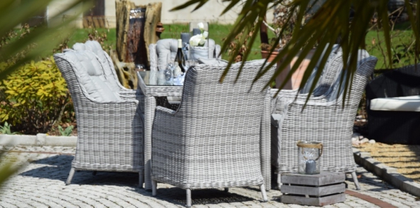 Esstischgruppe.Polyrattan Gartentisch Sitzgruppe WT-4022.C50