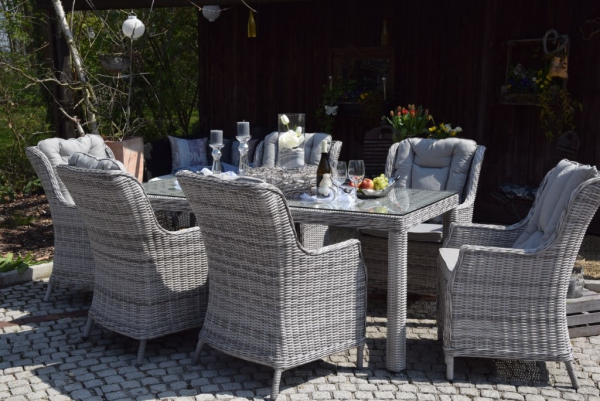 Esstischgruppe.Polyrattan Gartentisch Sitzgruppe WT-4022.C50