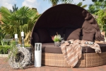 Sonneninsel WT-6003  Flachrattan Sandfarben 210cm Dach braun (ausverkauft)