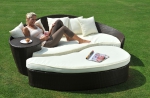 Rattan Sonneninsel Polyrattan Gartenliege