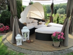 Rattan Sonneninsel Polyrattan Gartenliege